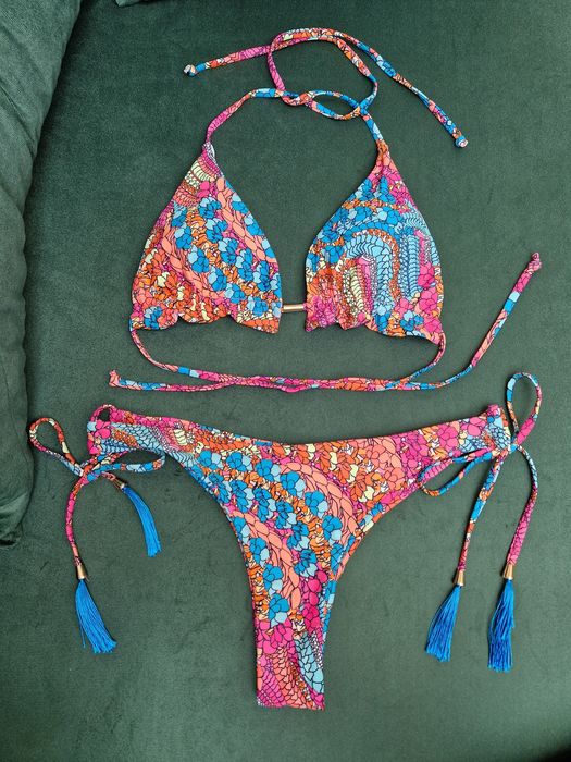 NOWY Strój kąpielowy dwuczęściowy, wiązany, bikini, wzory,