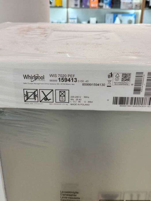 Zmywarka WHIRLPOOL WIS7020PEF do zabudowy NOWA!