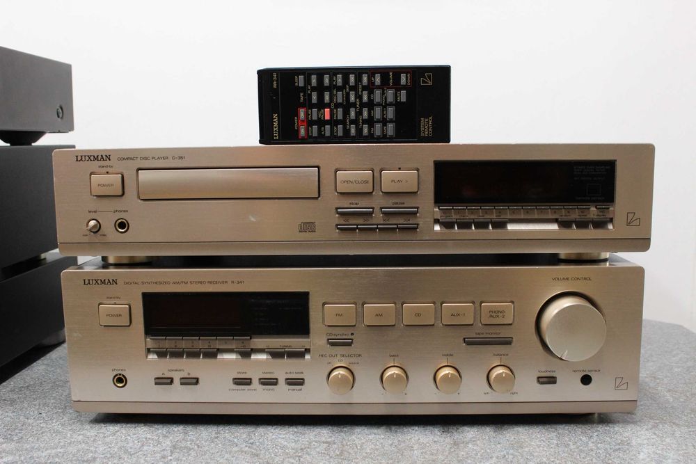 Amplituner Luxman R-341 + Odtwarzacz CD D-351 + Pilot * Zestaw Stereo