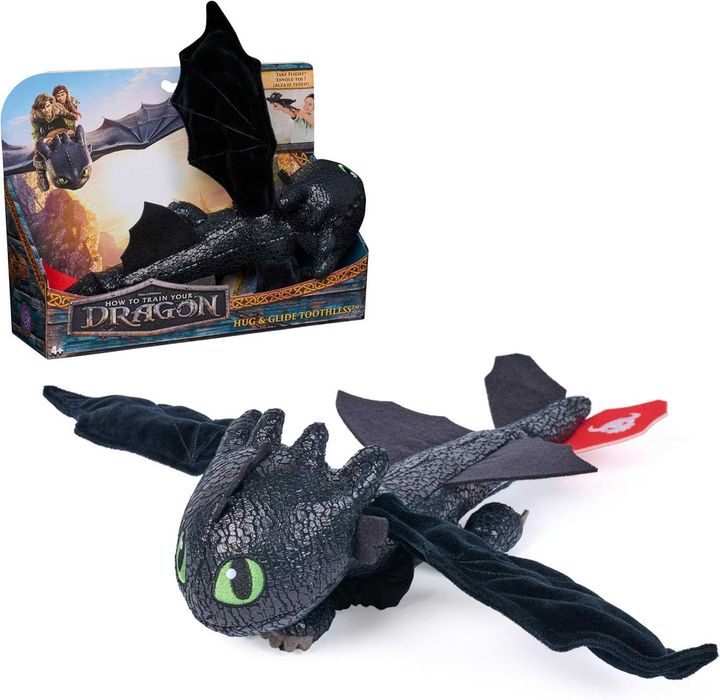 М'яка Іграшка Дракон Беззубик 30см Як Приборкати Дракона Dreamworks Dragon Hug and Glide Toothless Spin Master 6072913