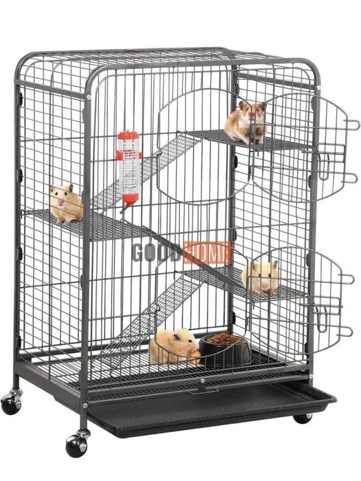 Велика металева клітка для гризунів 92 x 61 x 44 см, чорна