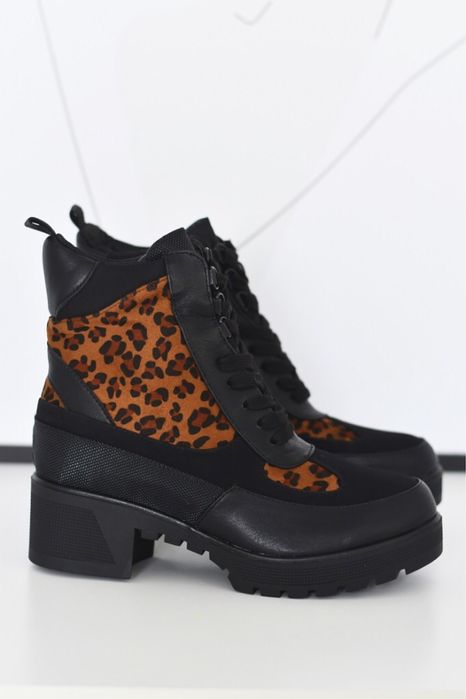HIT BLOGEREK TANIO! Trapery workery leopard panterka 38,39,40 botki