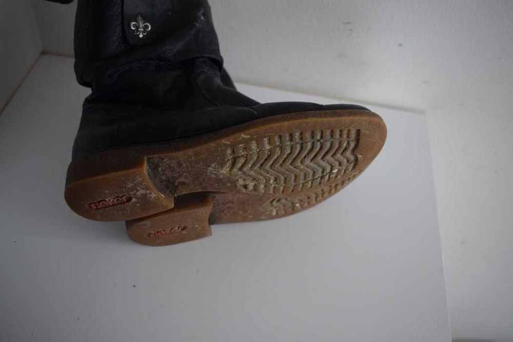 Rieker buty botki kozaki skórzane czarne 38