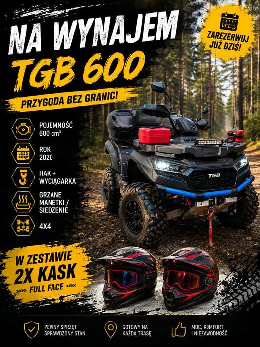 Wynajem Quad TGB 600 Wypożyczalnia Grodzisk Wielkopolski