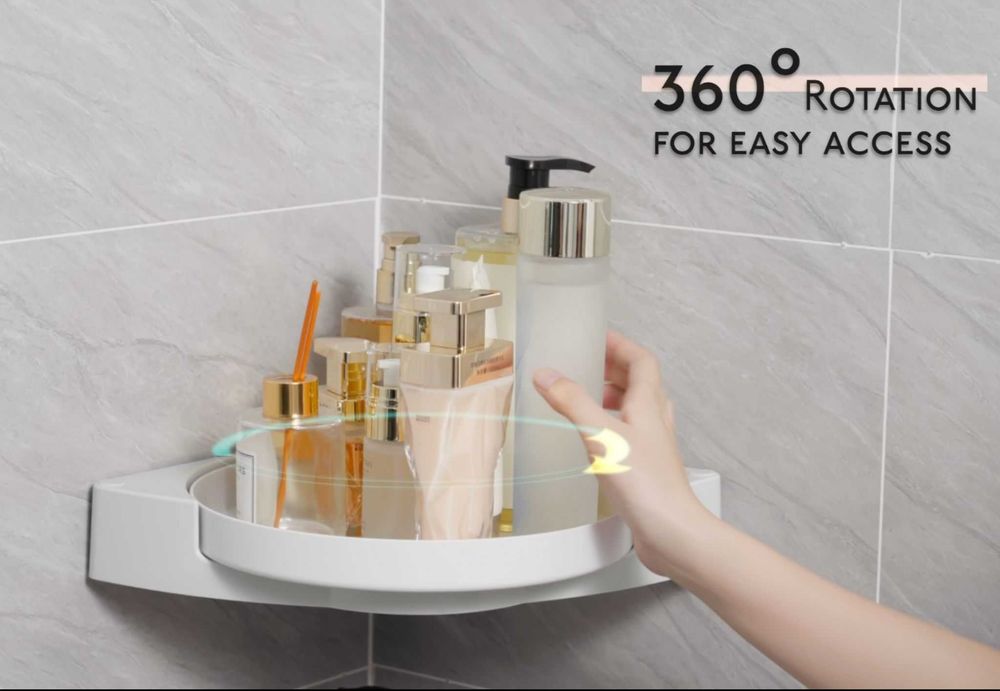LAMU Set of 2 Rotating Corner Shower Organizer 360º64584770145027122