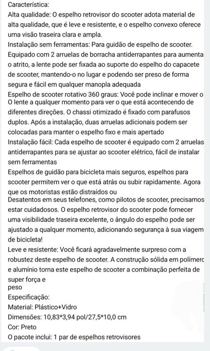 Espelhos moto / scooter