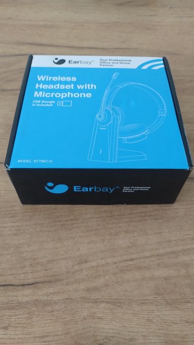 Słuchawki bezprzewodowe z mikrofonem Earbay BT786C-D + stacja + USB – NOWE