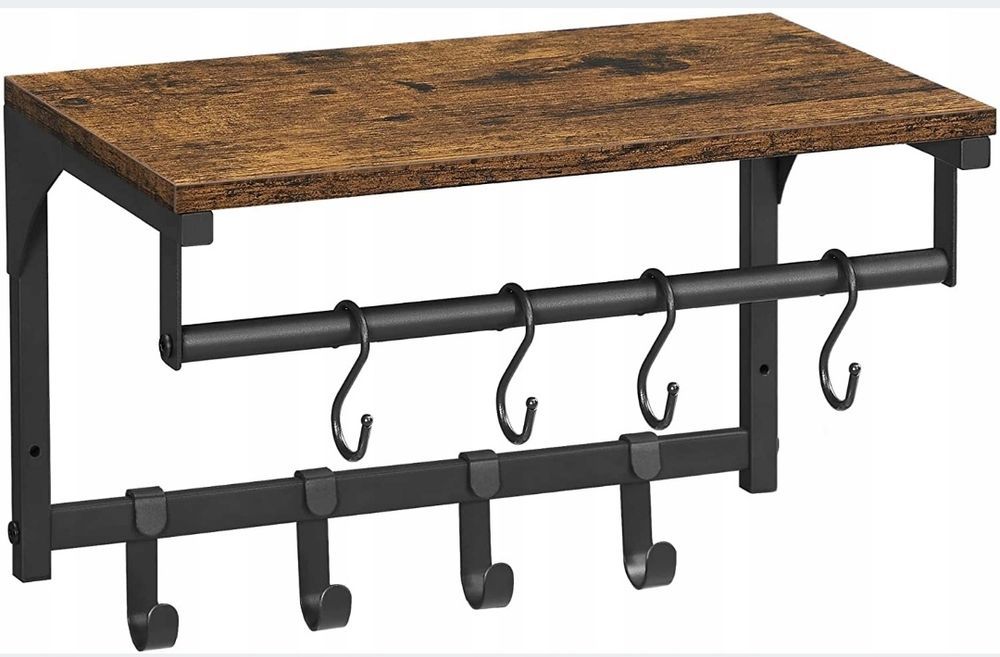 Nowa drewniana półka wisząca organizer