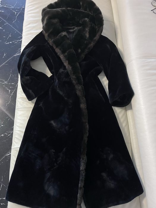 Оксамитова шуба халат під норку