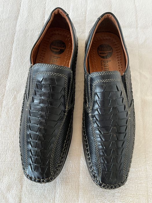 Bama czarne skórzane mokasyny męskie rozmiar 44