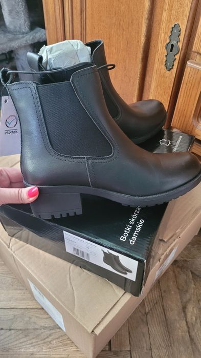 Botki wiosenne Cholewiński nowe r.39 skóra naturalna