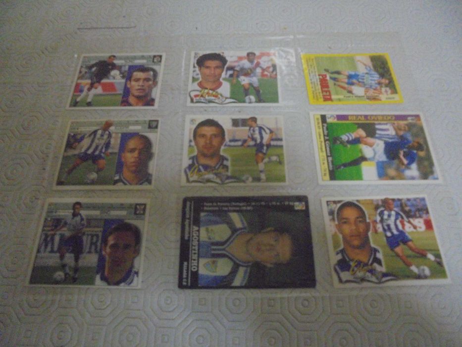 Lote de 63 cromos de jogadores portugueses na La Liga Espanha anos 90