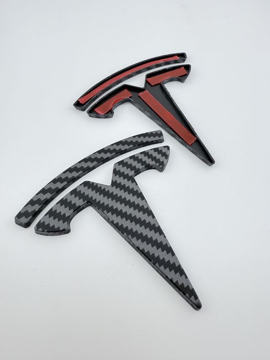 Накладки на оригінальні емблеми шильдики Тесла, значки Tesla, логотип.