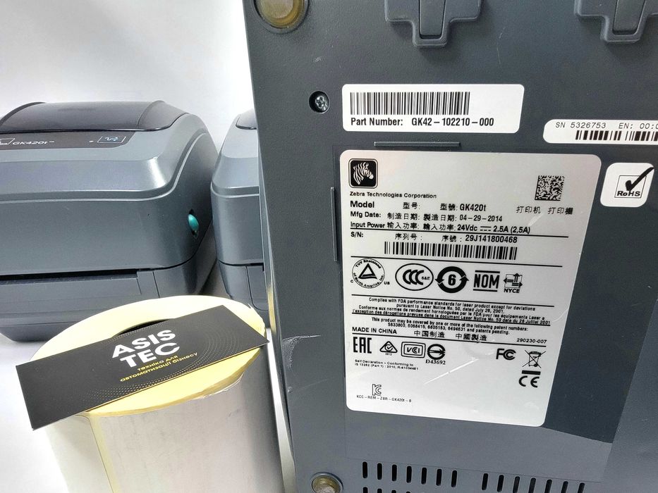 Zebra GK420T принтер етикеток 101мм термотрансферний USB ПОШТА