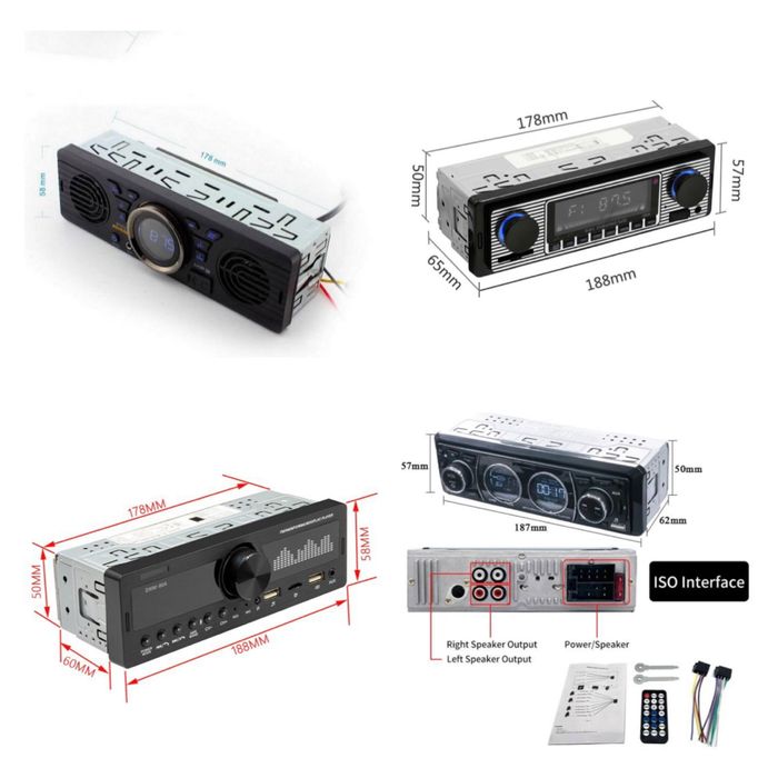 Auto Radio Vintage/Retro com Bluetooth Carro Classico (4 modelos| NOVO