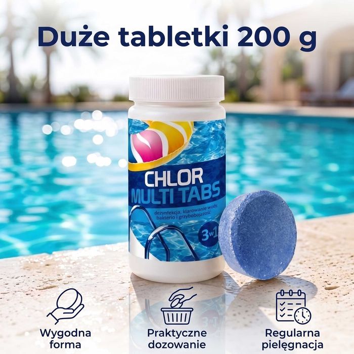 Chlor 3w1 Multi Tabs GAMIX 1 kg Chemia do Basenu Chemia basenowa