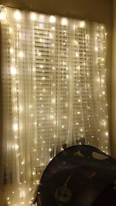 Гирлянда штора,водопад, разъем usb работает от повербанка пульт управл