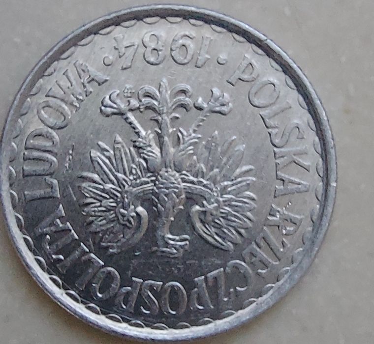 Moneta 1 zł 1984 odwrotka