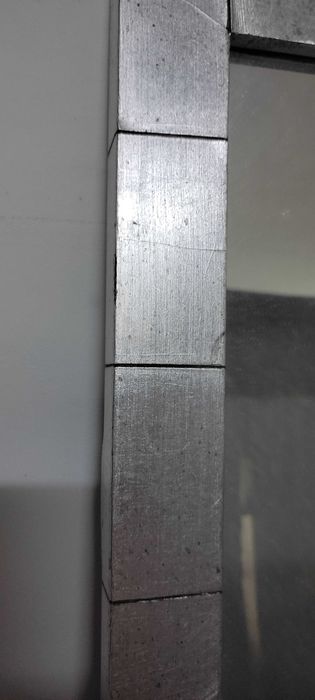 Moldura folha de prata envelhecida com espelho