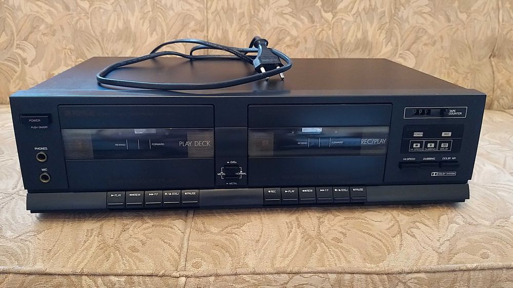 leitor TENSAI Stereo Double Cassete Tape Deck PTFL3500