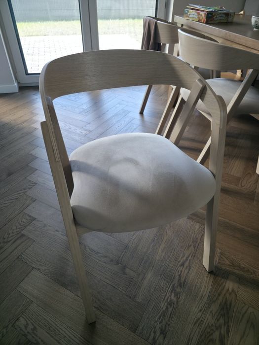 NOWE Krzesła 6 sztuk, dębowe, tapicerowane