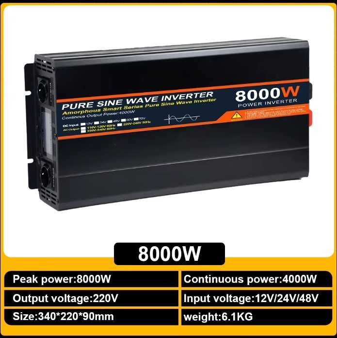 Inversor ONDA PURA 2000W, 2500W, 4000W, 6000W 12VDC ou 24VDC-220VAC