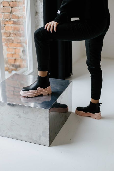 Черевики|челсі зимові жіночі шкіряні | (24.5; 25.0-25.5см)