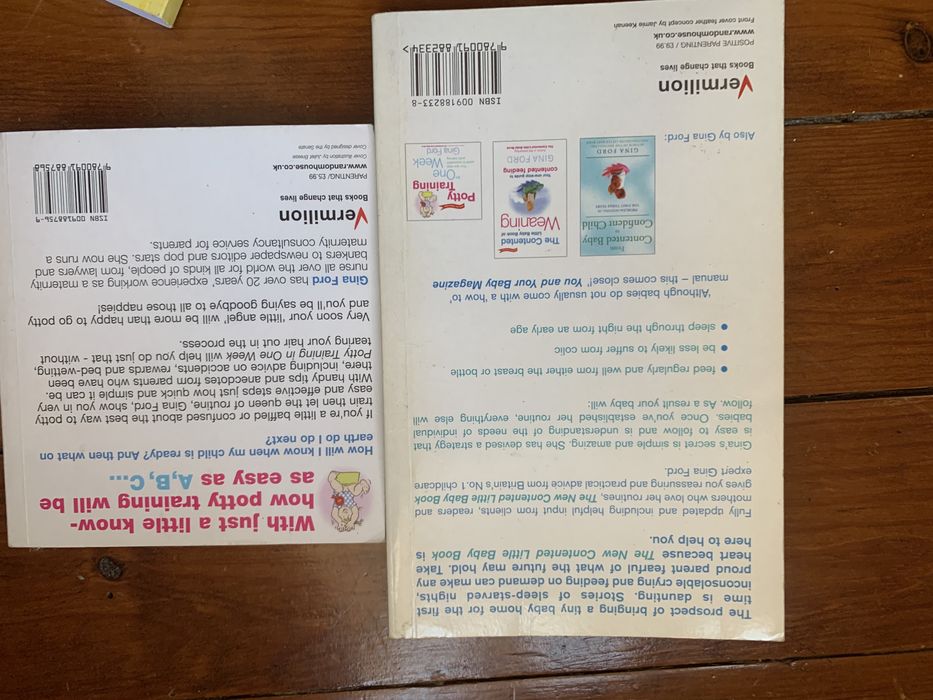Gina Ford “ Potty training 1 week” and “ contented little baby book”