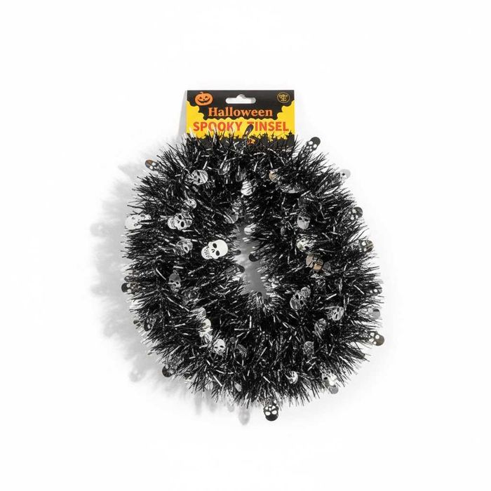 Girlanda halloween łańcuch spooky tinsel 4m – czarny z ozdobami