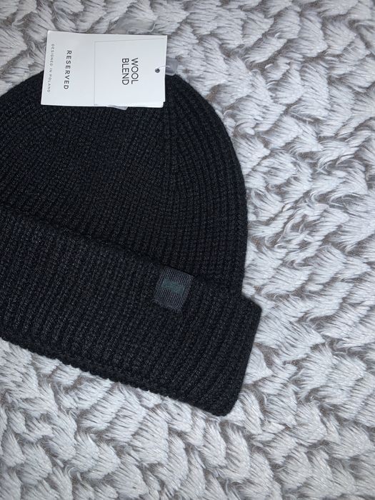 Шапка біні чорна чоловіча вовняна Reserved