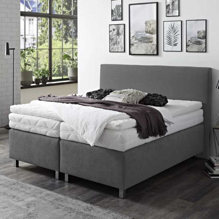 Łóżko kontynentalne z pojemnikiem i materacami.Komfortowo śpij-dostawa