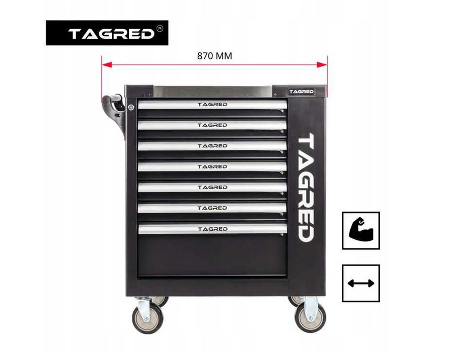 Szafka Warsztatowa Wózek Narzędziowy Serwisowy Schowek Szuflady Ręczna