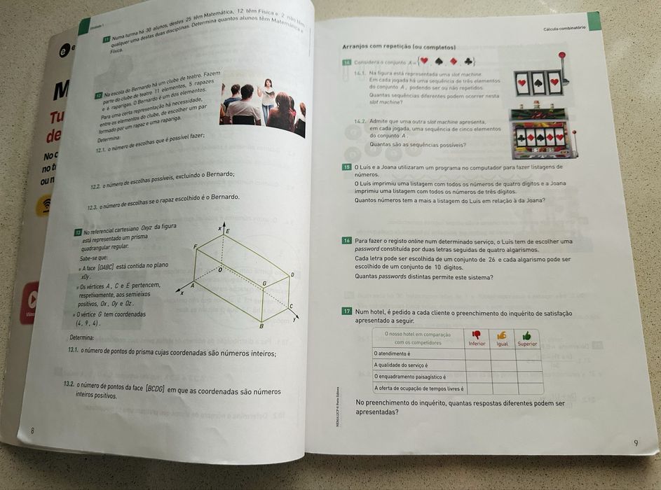 Caderno prático e de autoavaliação / atividades / exercícios Matemática A “NOVO ESPAÇO” 12.º ano