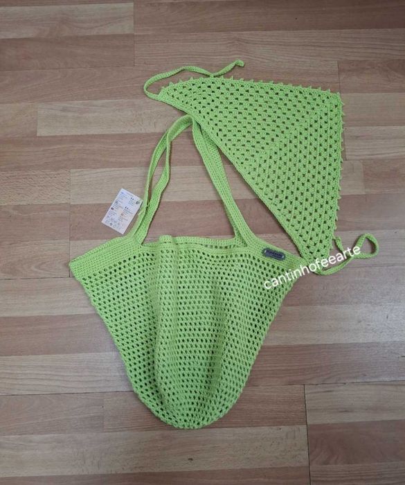 Saco+lenço crochet.