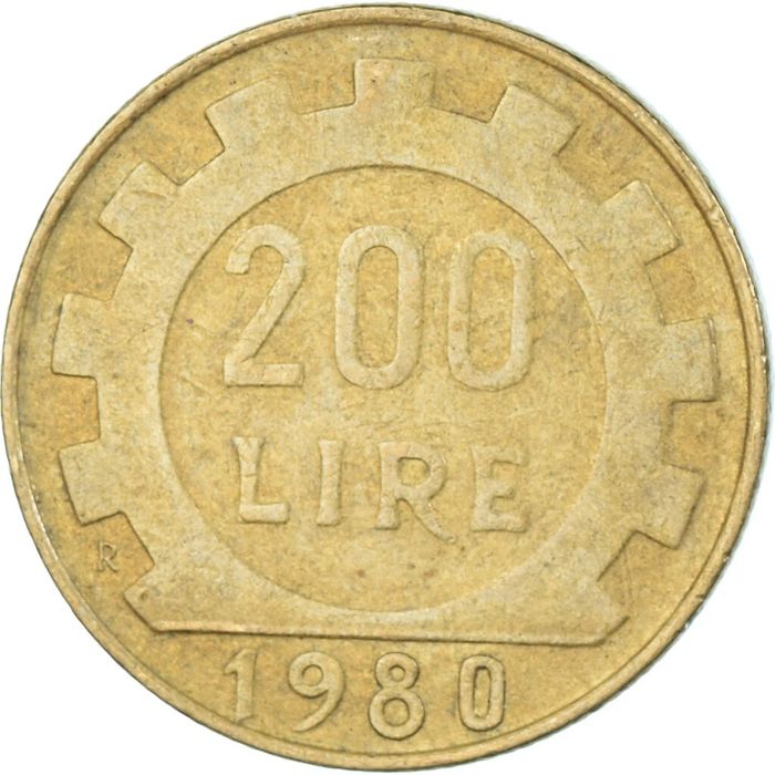 Moeda  de 200 liras 1980