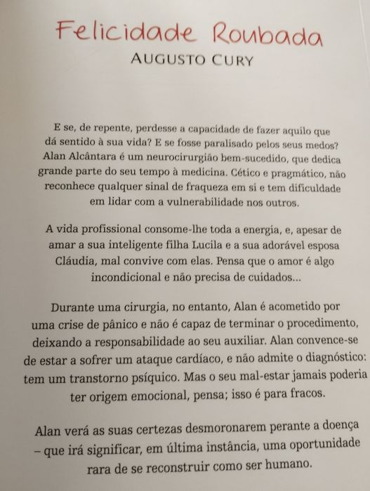 Stolen Happiness by Augusto Cury.

The book is in like-new condition.64752246407938121