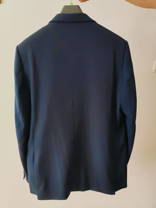 Garnitur granatowy idealny stan, na wzrost 185 cm