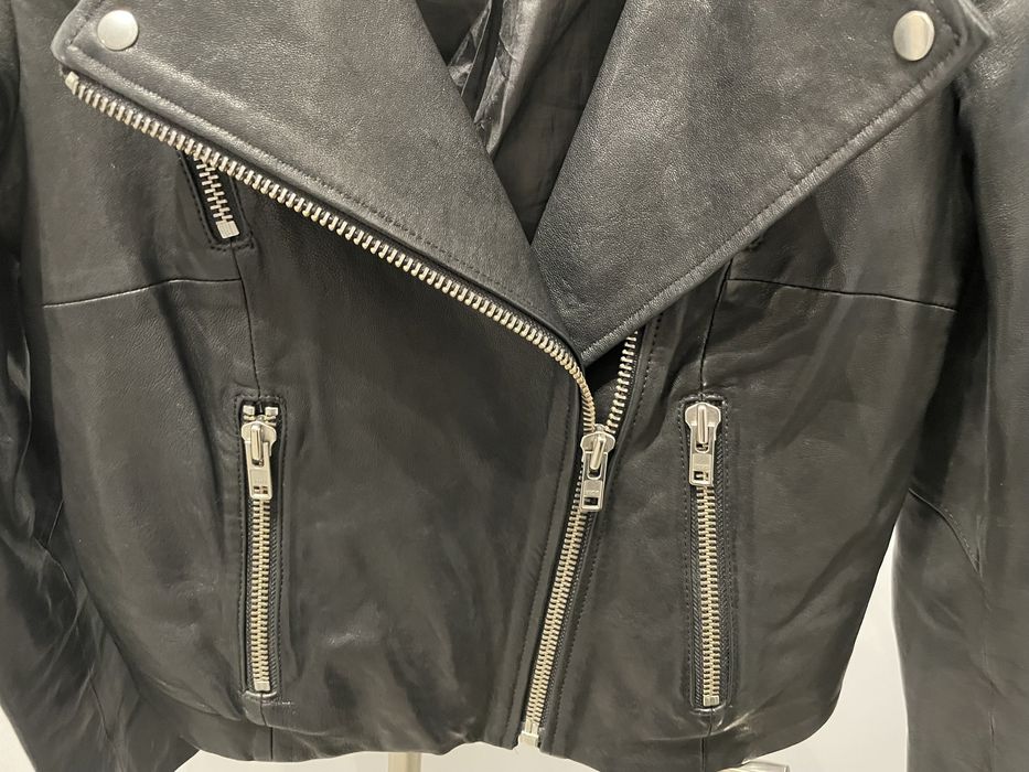 H&M Kurtka Skórzana Ramoneska Czarna S/36