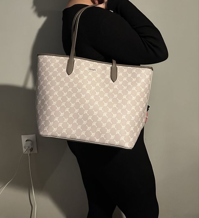 Modna Torebka Torba Shopper Joop Lara Szara Braz A4