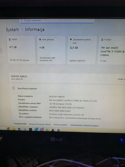 Sprzedam laptop gamingowy Acer Nitro 5
