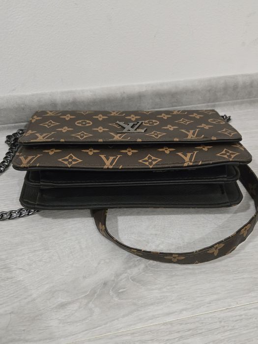 Louis Vuitton klasyczna brązowa elegancka torebka na łańcuszku