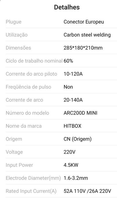 NOVO!!! Máquina de soldar da marca Hitbox