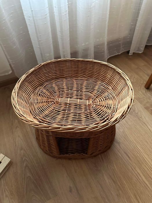 Wiklinowy domek dla kota budka z wikliny legowisko