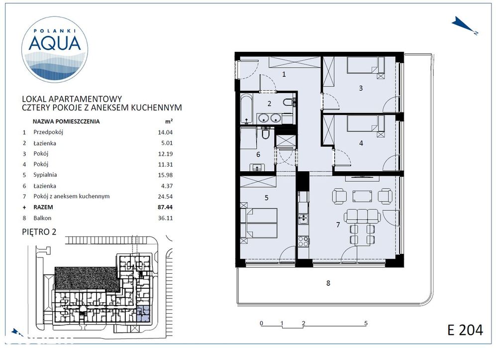 Polanki Aqua| segment E204 |1-pokojowy Apartament