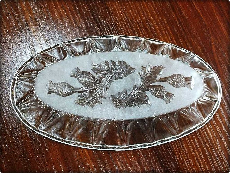 Stary Półmisek Śledziówka '' Osty '' HSG Ząbkowice Szkło Vintage PRL