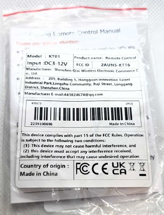 2 x 433MHz Comando Garagem  - Novos