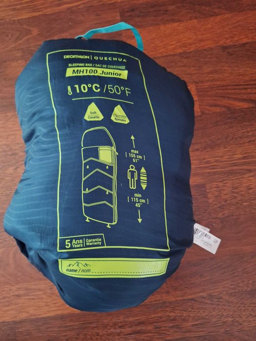 Śpiwór dla dzieci, 3 długości, Decathlon, Quechua MH100 Junior 10st.C
