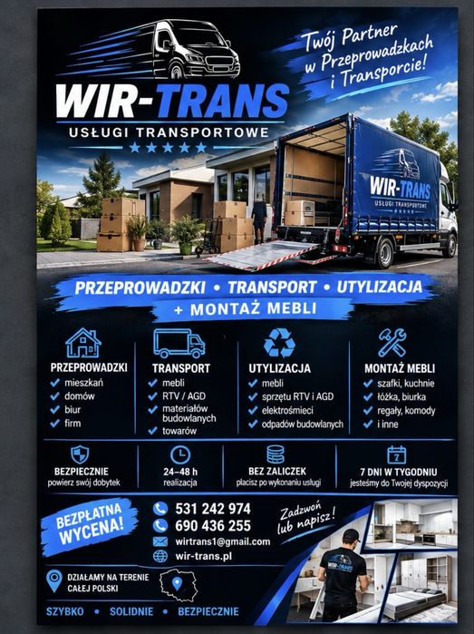 PRZEPROWADZKI/ UTYLIZACJE  mieszkan, domów i biur