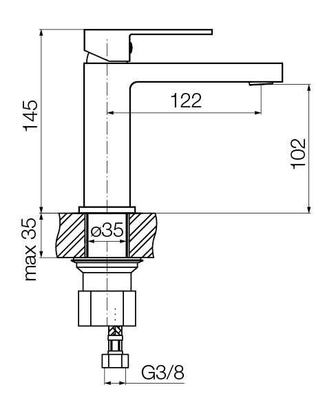 Bateria umywalkowa czarny mat Valvex Ars - 170 zł
