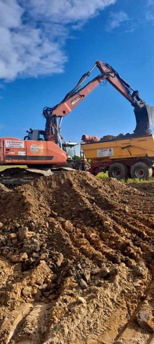 Prace ziemne, wykopy rozbiorki wyburzenia transport,piasek,